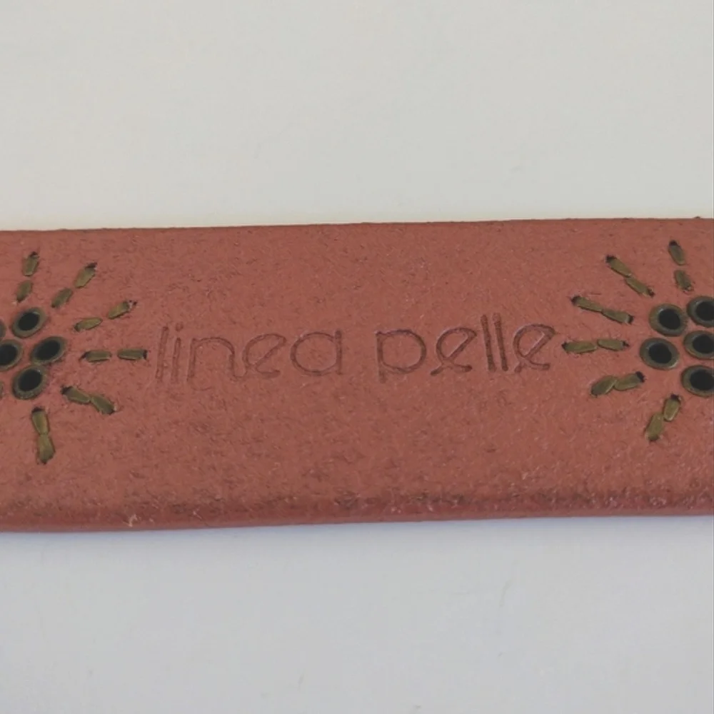 *Linea Pelle metal accented leather belt M